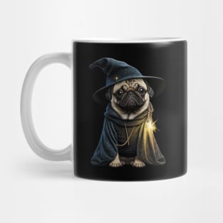 cute pug wizard in robe - adorable pug dressed up as wizard costume Mug